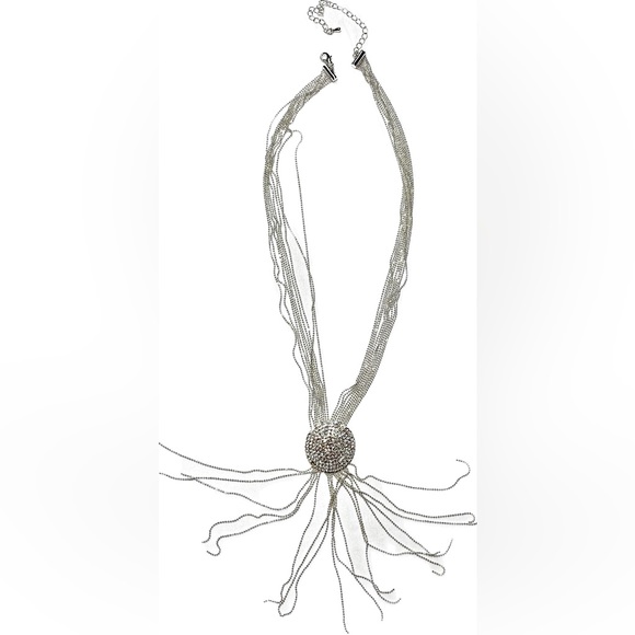 Natasha silver rhinestones long adiustable necklace 18 strands - Picture 14 of 16